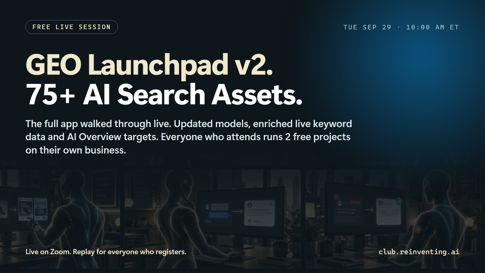 GEO Launchpad v2 release live training, AI search visibility assets